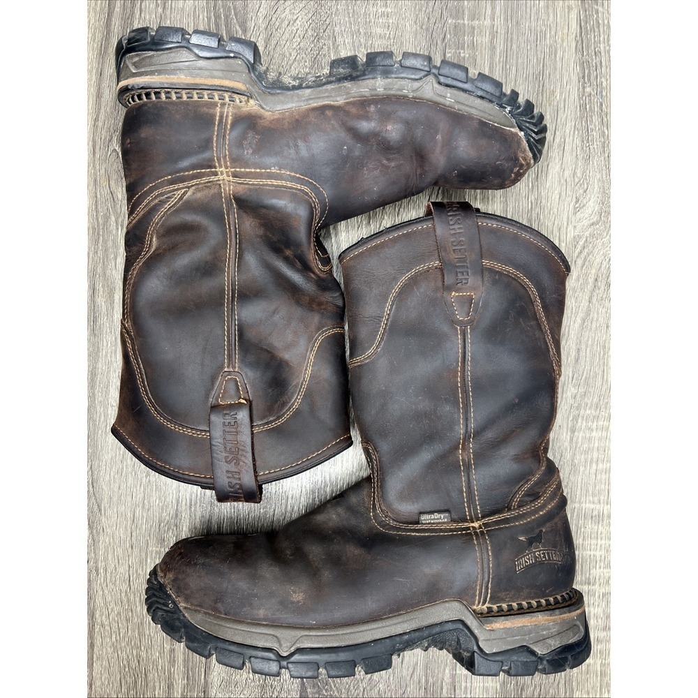 RED WING Irish Setter Pull On Leather Work Boots Mens 10D Steel Safety Toe 83906
